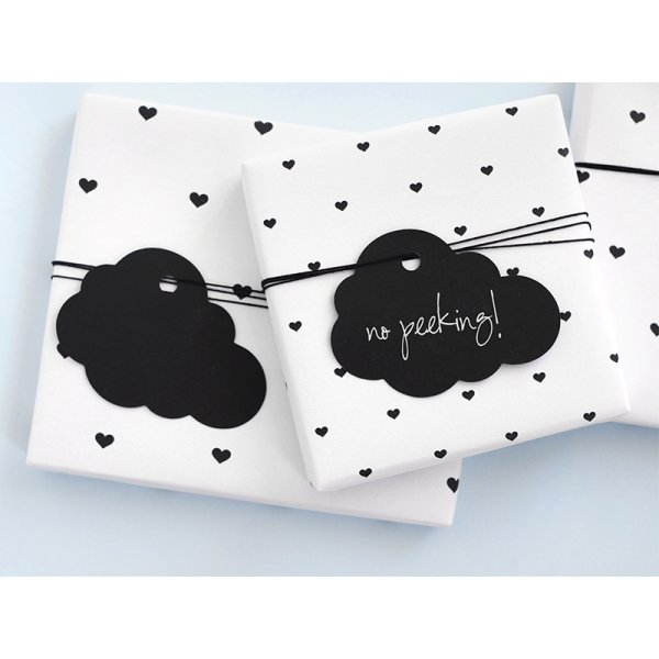 Tags - Moln - Svarta - 6 st Tags - Moln - Svarta - 6 st