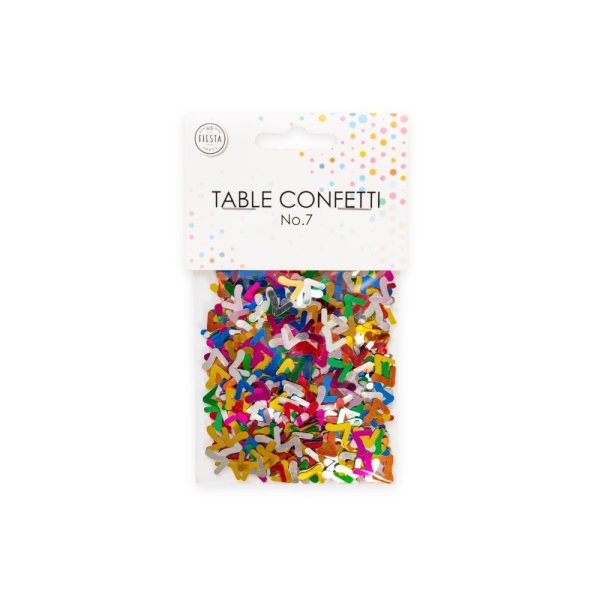 Bordskonfetti - Siffra 7 - Färgmix Metallic - 14g Bordskonfetti - Siffra 7 - Färgmix Metallic - 14g