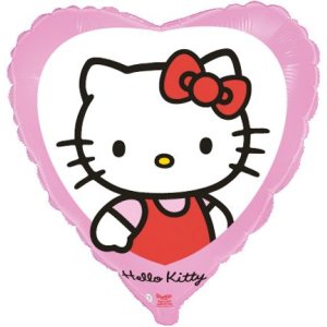 Folieballong - Hello Kitty - Hj�rta - 46 cm