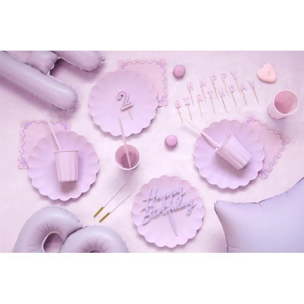 L�nga t�rtljus - Lila/Guld - 14 cm - 12 stycken