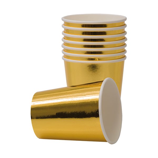 Pappmuggar - Guld - 8-pack Pappmuggar - Guld - 8-pack