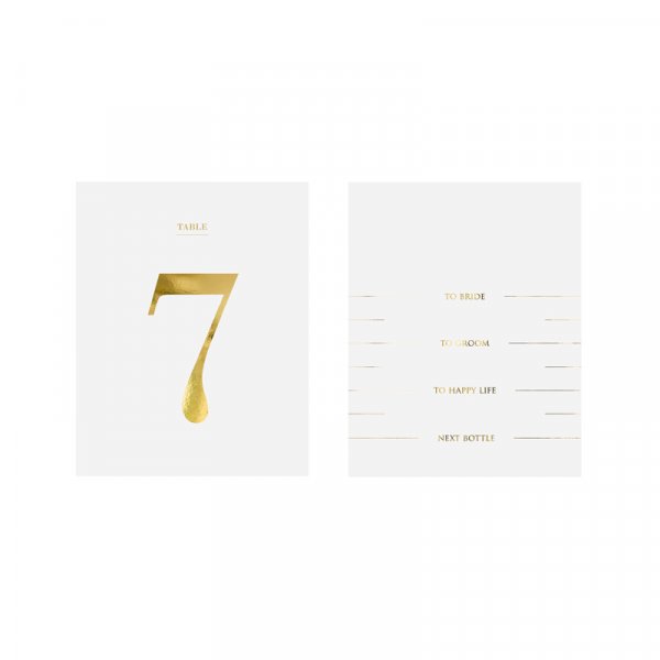 Bordnumrering - Stickers till flaskor - Vit/Guld