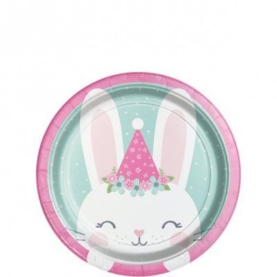 Desserttallrikar - Runda - Birthday Bunny