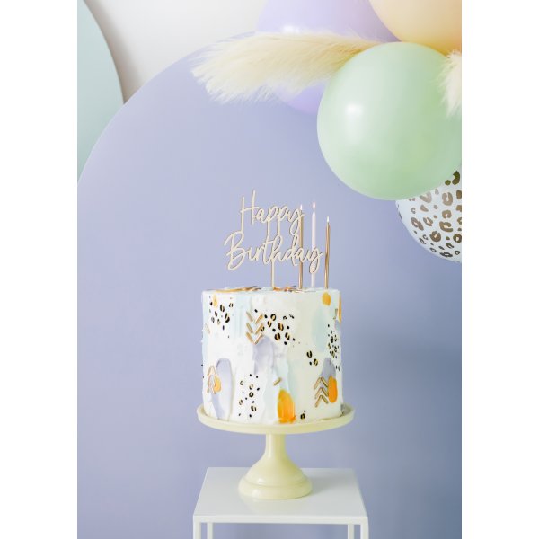 Cake Topper - Trä - Happy Birthday Cake Topper - Trä - Happy Birthday