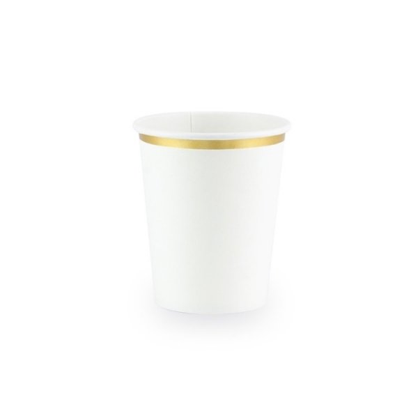 Pappersmugg Vita med Guldkant