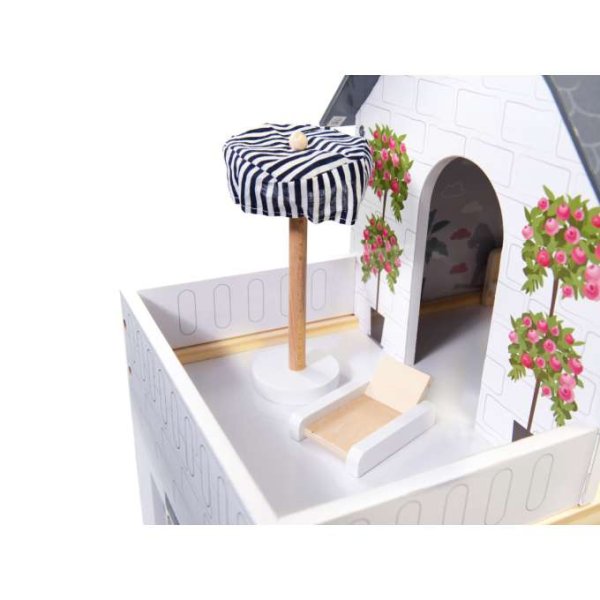 Docksk�p i MDF med LED-belysning 78 cm Vit inklusive 16 m�bler - Byggsats