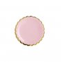 Pappersassietter Rosa med Guldkant