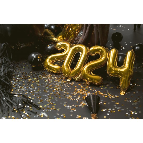 Sifferballong - Guld - 35 cm