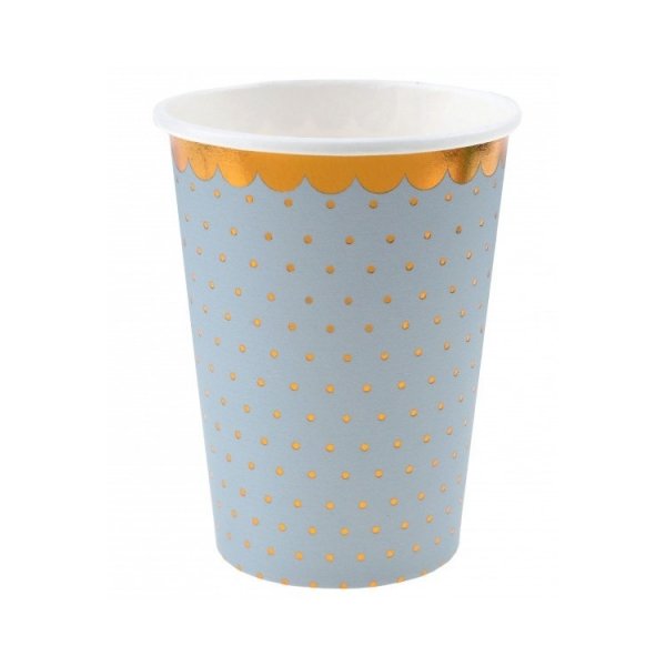 Pappersmuggar Ljusbl�/Guld 10-pack