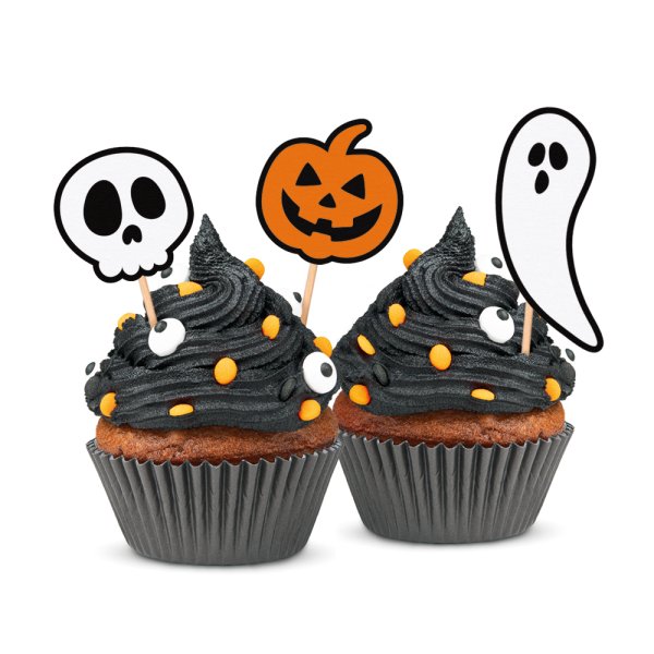 Cake picks- Boo - Halloween - 12-pack