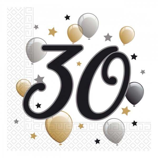 Servetter 30-�rsmotiv Ballonger - 20-pack
