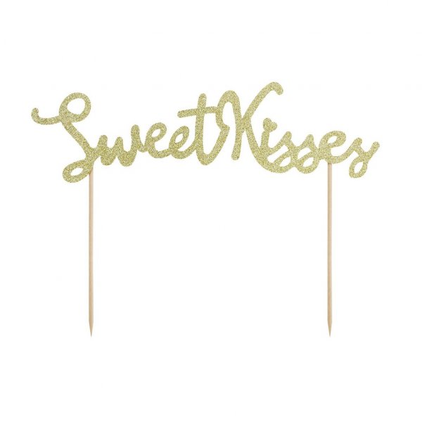 Cake Topper - Guld - Sweet Kisses Cake Topper - Guld - Sweet Kisses