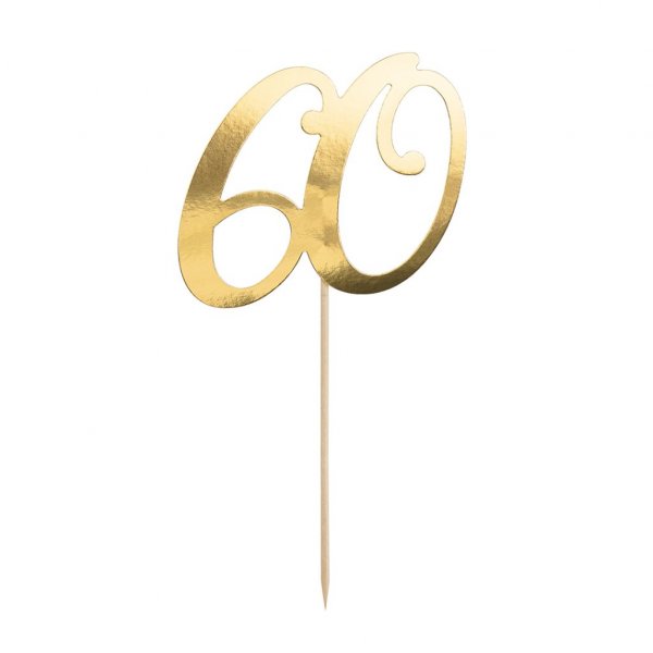 Cake topper - 60 - Guldmetallic