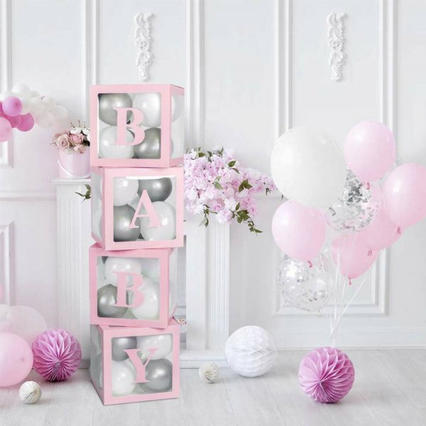 Ballongdekoration - Babyklossar - Rosa