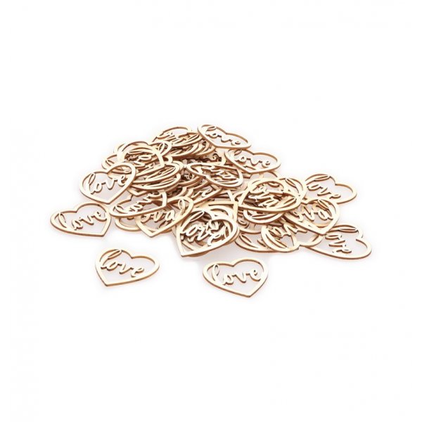 Träkonfetti - Hjärtan - Love - Ca 24 st Träkonfetti - Hjärtan - Love - Ca 24 st