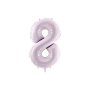Sifferballong - Lila Pastell - 72cm - Siffra: 8