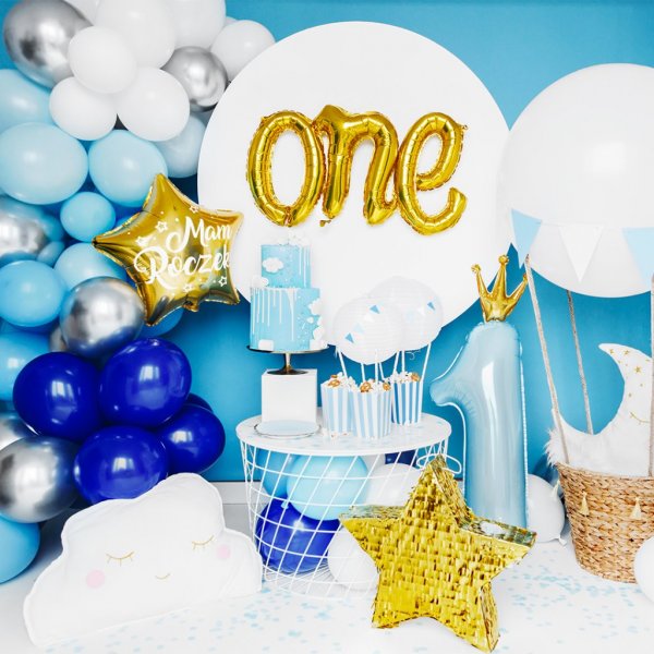 Ballongbåge - 2 m - Blå/Vit/Silver Ballongbåge - 2 m - Blå/Vit/Silver