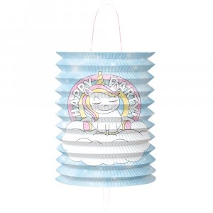 Kalaslykta - Cylinder - Happy Party Unicorn - 25 cm