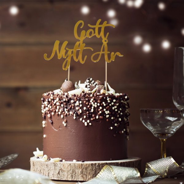 Cake Topper - Gott nytt år - Guld Cake Topper - Gott nytt år - Guld