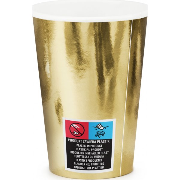 Pappmuggar - Metallic - Guld - 6-pack Pappmuggar - Metallic - Guld - 6-pack