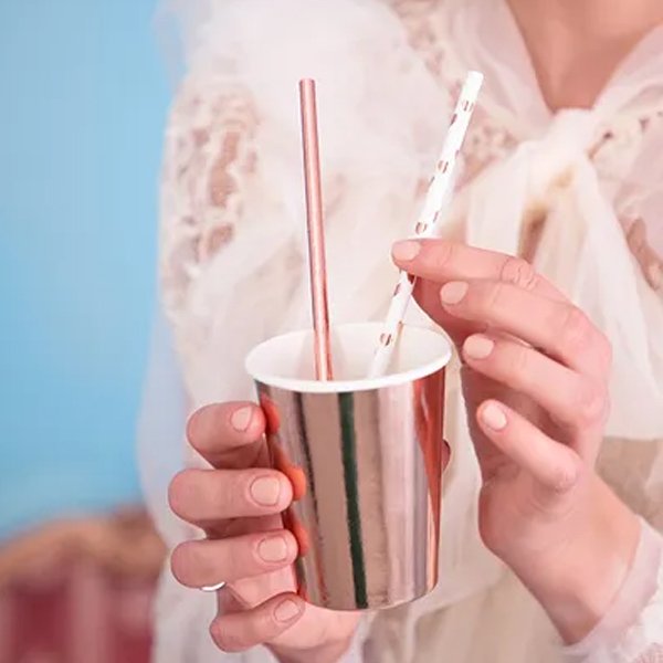 Sugrör - Hjärtan - Roséguld - 10 st Sugrör - Hjärtan - Roséguld - 10 st