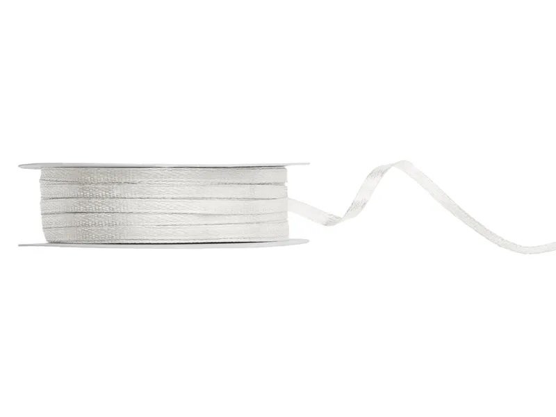 Satinband - 25 m - Ljust krämvitt - Bredd: 3 mm - Satinband, Band & Snören till bröllop