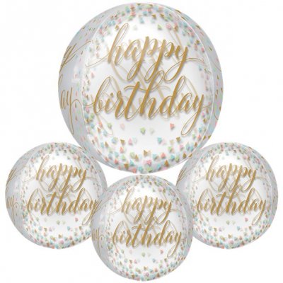 Klotballong - Happy Birthday - Confetti Fun