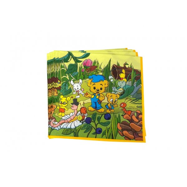 Servetter med Bamse Natur, 16-pack