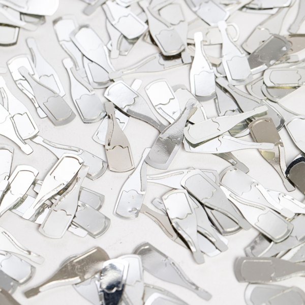 Bordskonfetti - Champagneflaskor Silver - 14 gram