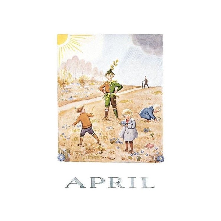 Vykort April Elsa Beskow – Fyndhörnan