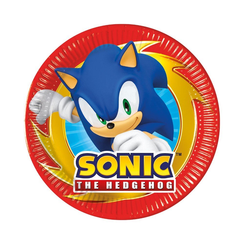 Papptallrikar – Sonic – 20 cm – 8-pack – Sonic