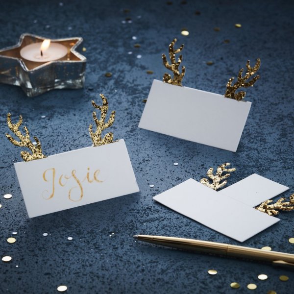 Placeringskort - Gold Christmas