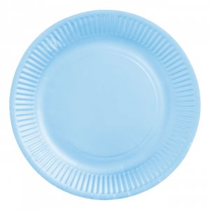 Papptallrikar - Ljusbl� - 18 cm - 8-pack