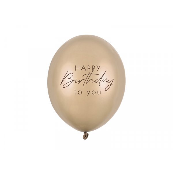 Ballonger Happy Birthday - Metallisk kallguld - 30 cm