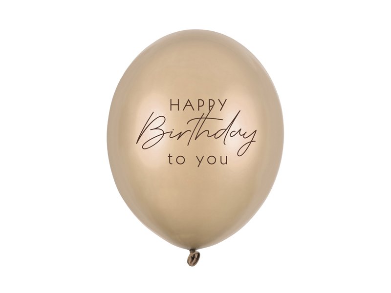 Ballonger Happy Birthday - Metallisk kallguld - 30 cm - Kalasballonger