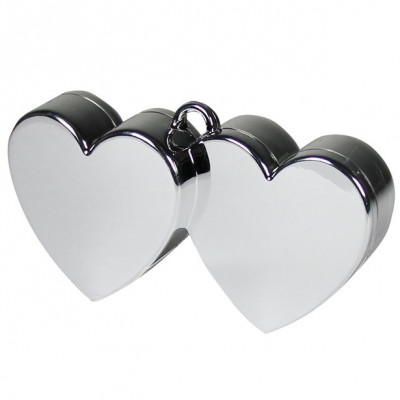 Ballongvikt - Double Heart - Silver