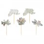 Cake Picks - Floral Hen - 12-pack