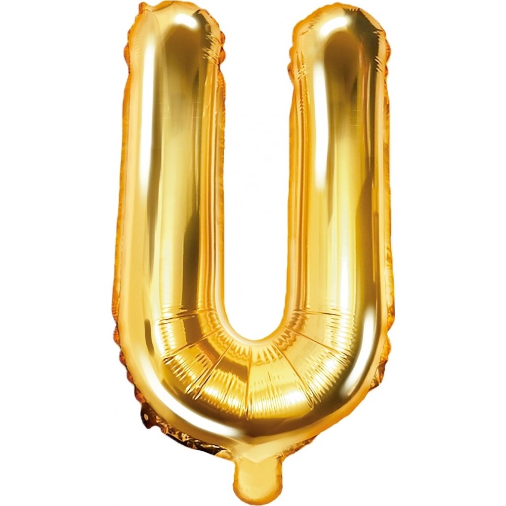 Bokstavsballonger – Guld – 35 cm – Bokstav: U – Bokstavsballonger, Ballonger