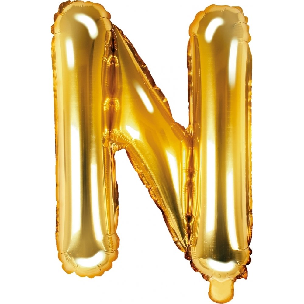 Bokstavsballonger – Guld – 35 cm – Bokstav: N – Bokstavsballonger, Ballonger