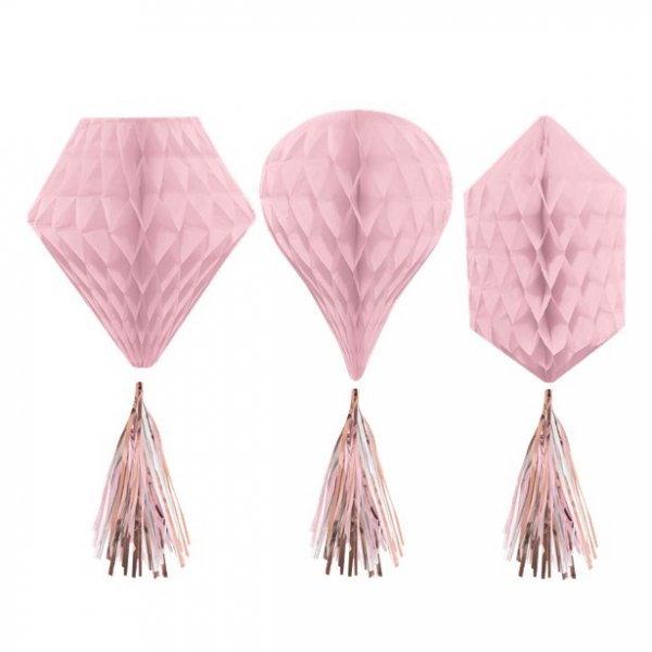 Minihoneycombs med tassels - Rosa/Roséguld Minihoneycombs med tassels - Rosa/Roséguld