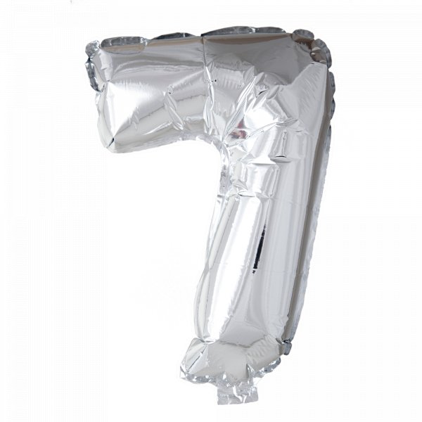 Folieballong - Siffra 7 - Silver - 16 tum
