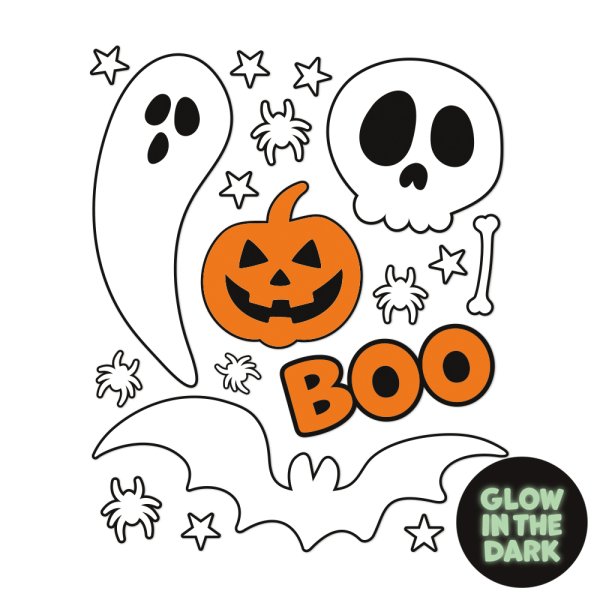 Fönsterdekoration - Halloween Boo - Självlysande - 4-pack Fönsterdekoration - Halloween Boo - Självlysande - 4-pack