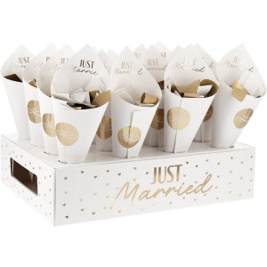 Konfettikit till br�llop - Just Married - 16-pack