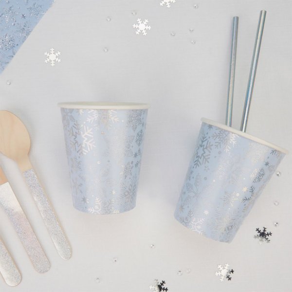 Pappmuggar - Iridescent Snowflake - 8-pack