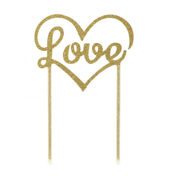 Trdekoration - Love - Guld