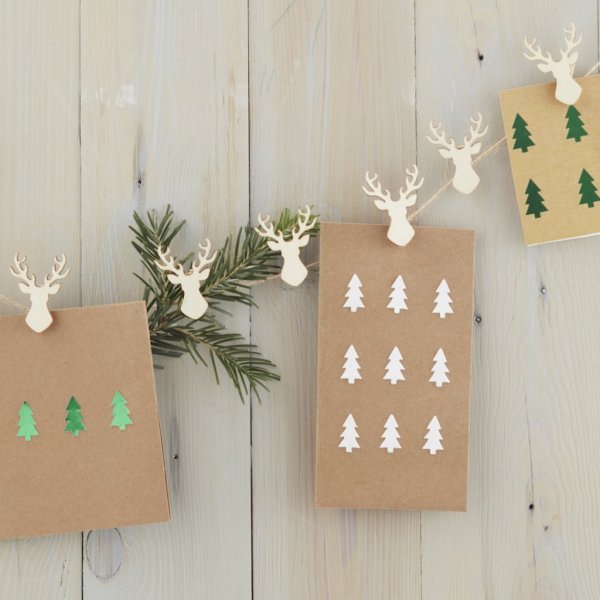 Julkortsgirlang - Rustic Christmas