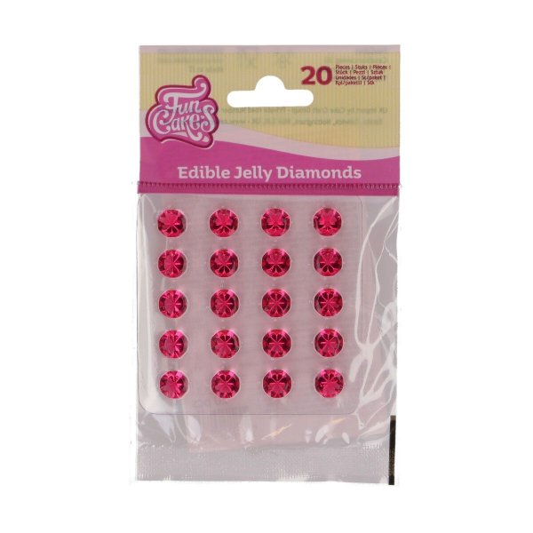 Ätbara diamanter - Rosa - Funcakes - 20 st Ätbara diamanter - Rosa - Funcakes - 20 st