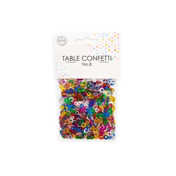 Bordskonfetti - Siffra 8 - Färgmix Metallic - 14g Bordskonfetti - Siffra 8 - Färgmix Metallic - 14g