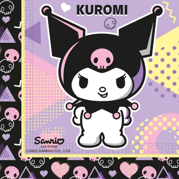Servetter - Kuromi Pop Art - 33x33 cm - 20-pack Servetter - Kuromi Pop Art - 33x33 cm - 20-pack
