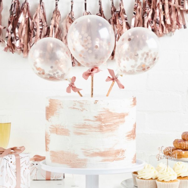 Minikonfettiballonger - 5-pack - Roséguld Minikonfettiballonger - 5-pack - Roséguld